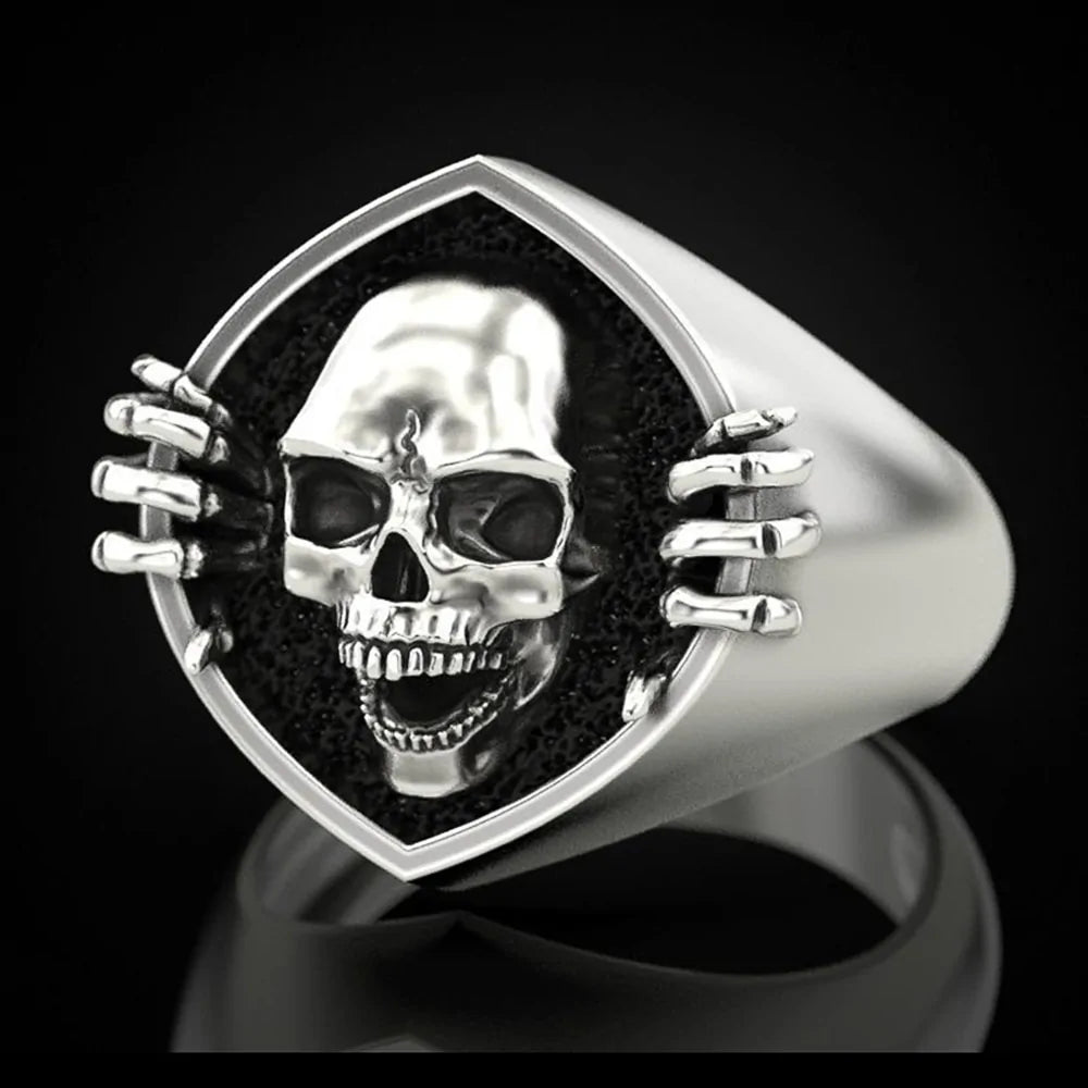 Neo-Gothic Antique Skull Unisex Finger Ring