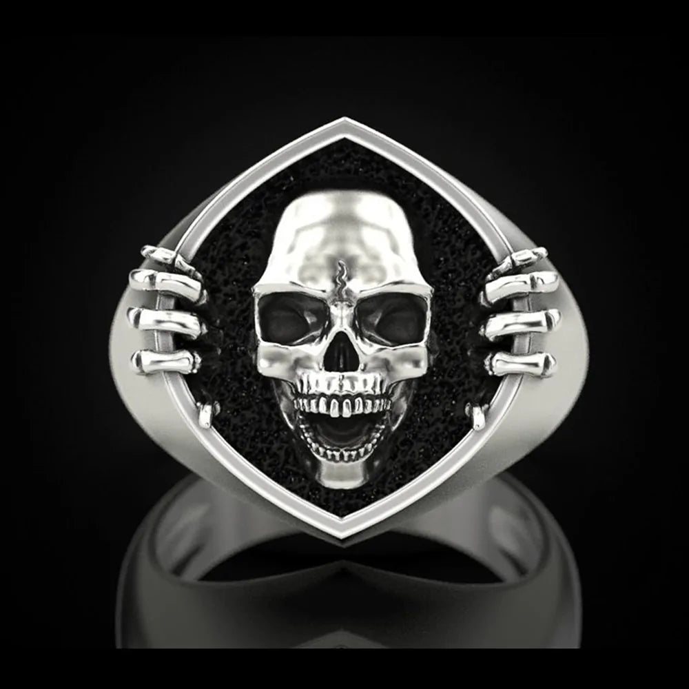 Neo-Gothic Antique Skull Unisex Finger Ring