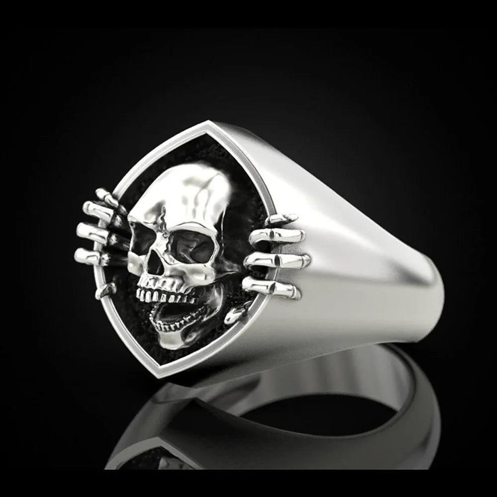 Neo-Gothic Antique Skull Unisex Finger Ring